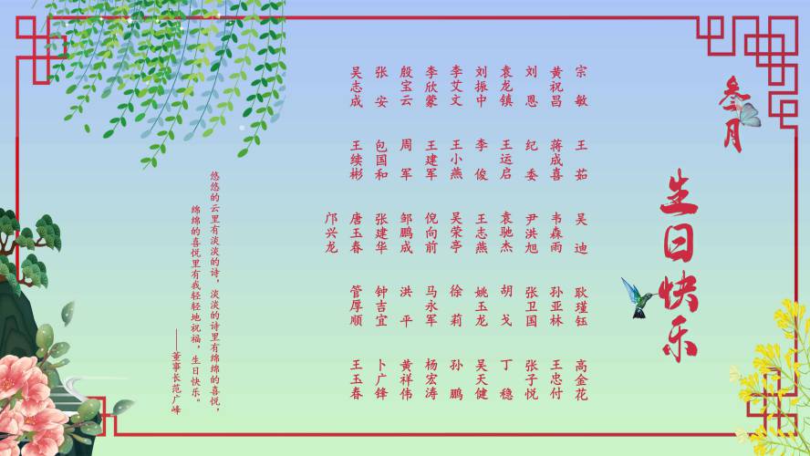 【生日祝?！抗ё?月生日的員工生日快樂！