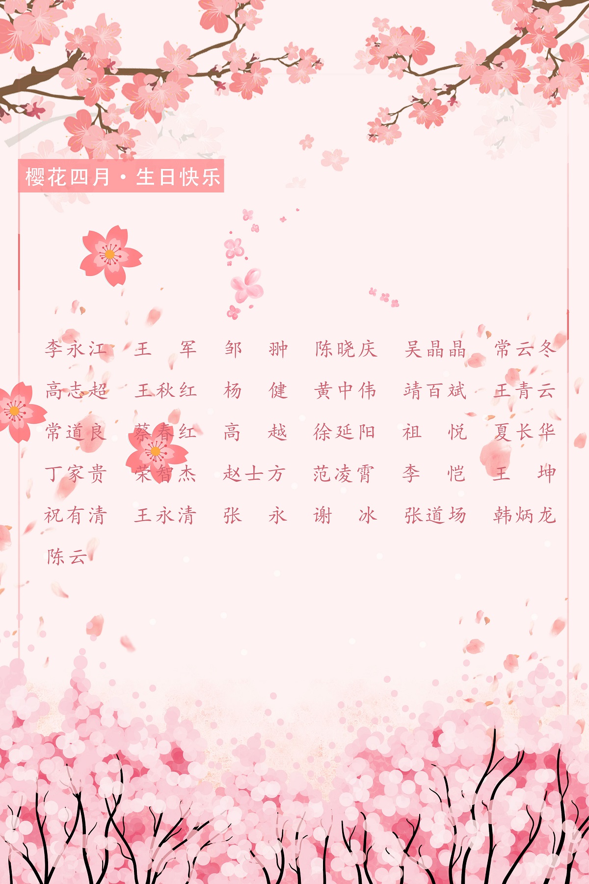 【生日祝福】恭祝04月生日的員工生日快樂！